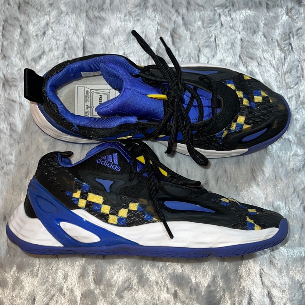 Adidas Exhibit A Basketball Shoes Black Royal Blue Men’s Size 6.5